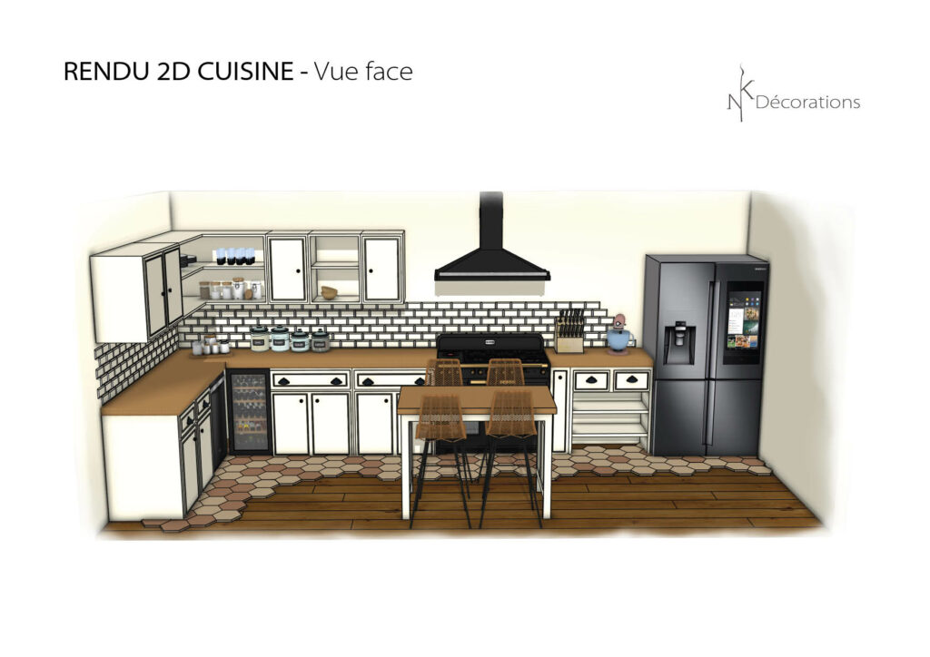 Rendu 2D cuisine face